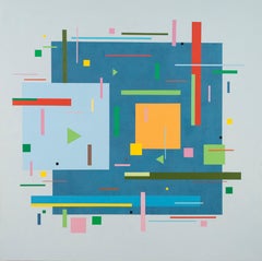 Bourée 2BAA2 - bright, geometric abstraction, modernist, acrylic on canvas