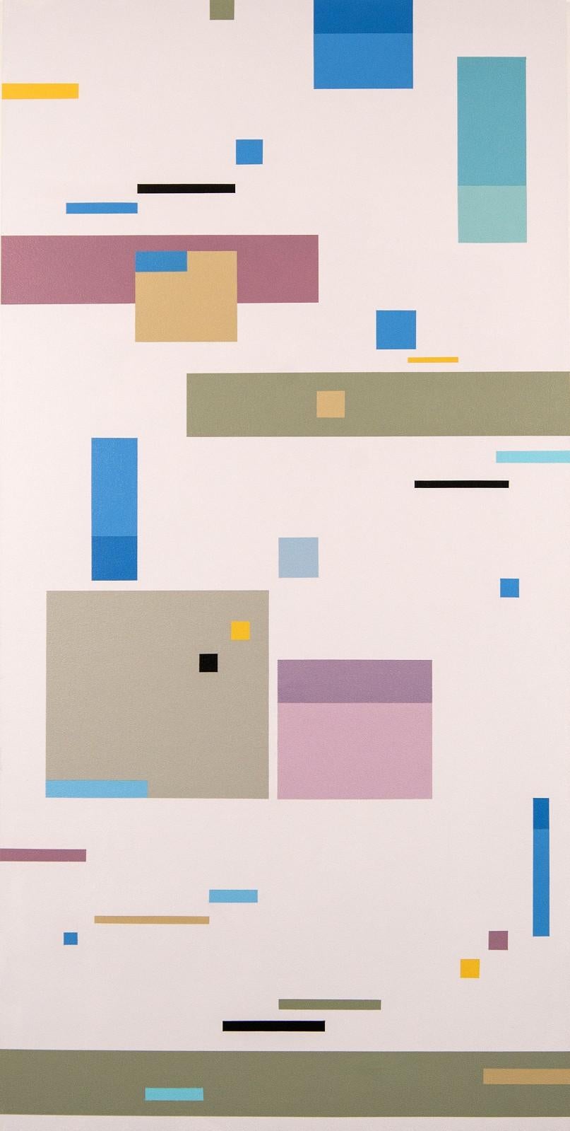 Burton Kramer Abstract Painting - Capriccio 2 - bright, colourful, geometric abstract, modernist, acrylic on panel