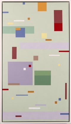 Capriccio - bright, colourful, geometric abstract, modernist, acrylic on panel