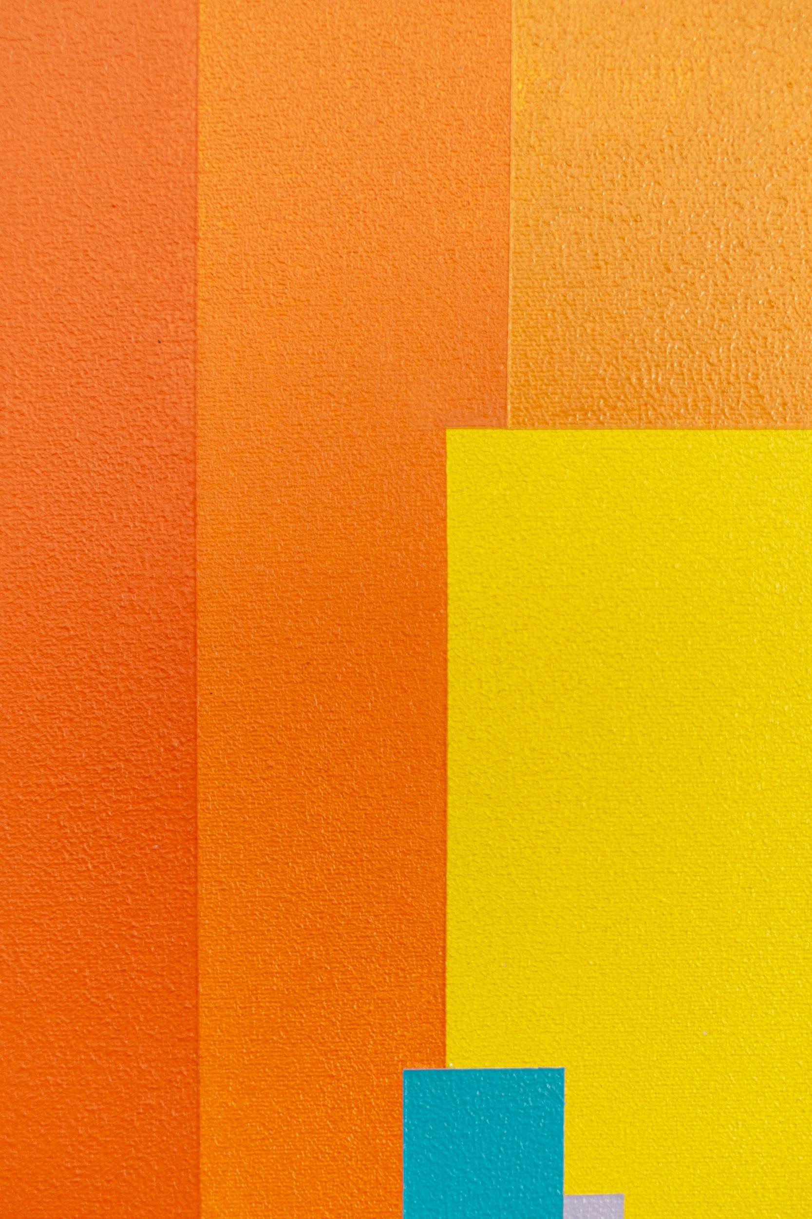 Coral nº 4 - abstracción brillante y geométrica, acrílico modernista sobre lienzo 7