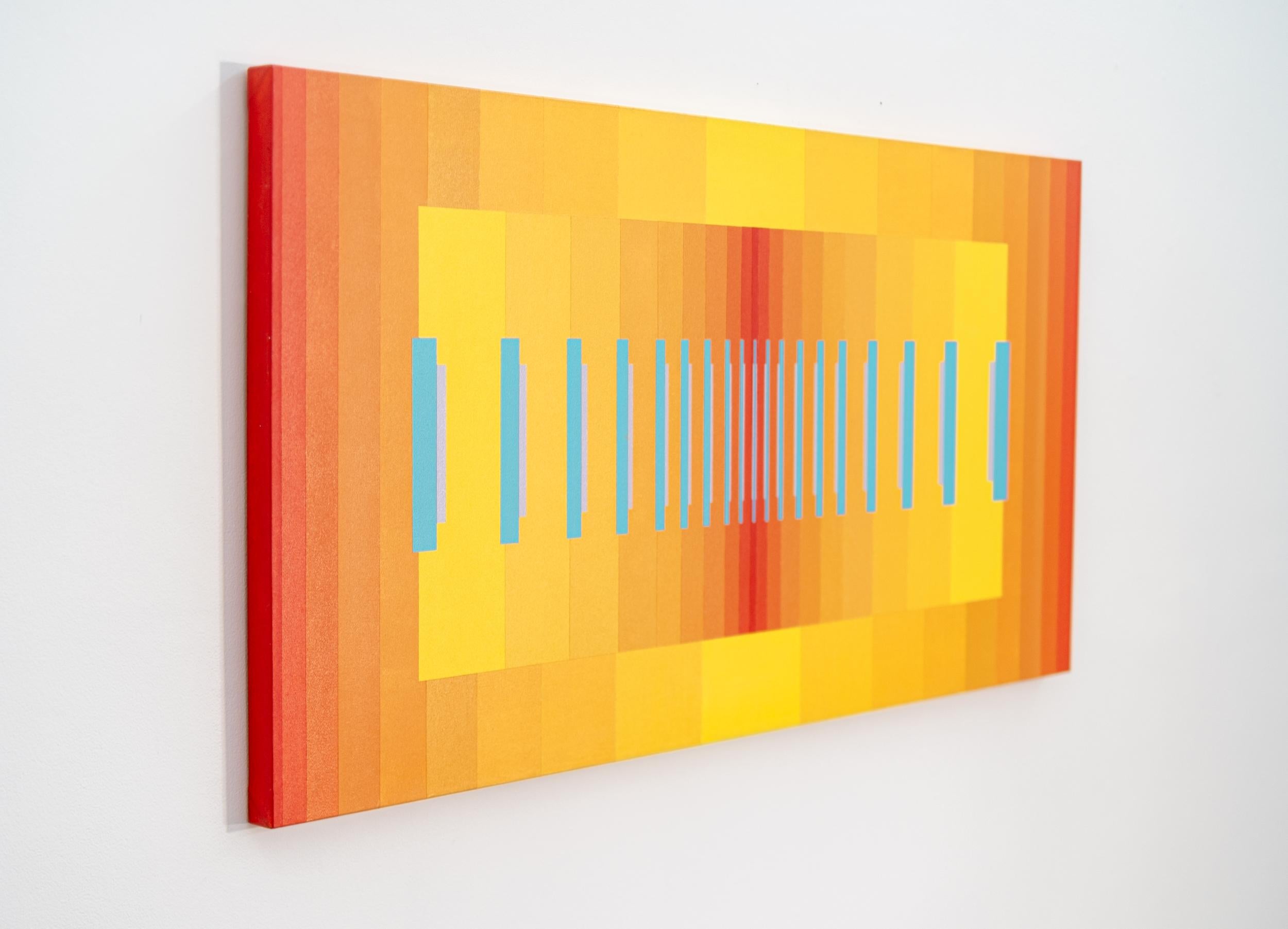 Coral nº 4 - abstracción brillante y geométrica, acrílico modernista sobre lienzo 1