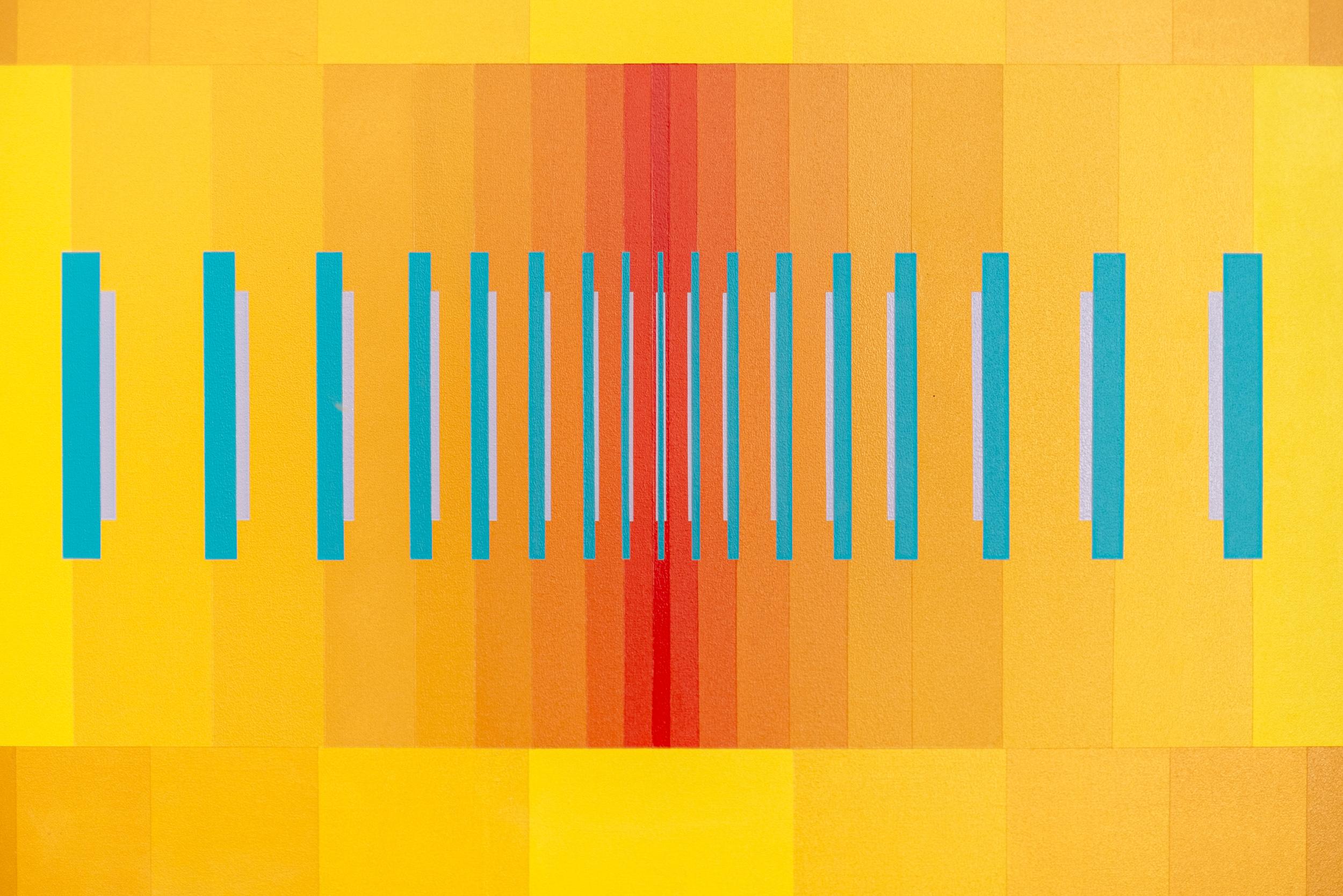 Coral nº 4 - abstracción brillante y geométrica, acrílico modernista sobre lienzo 4
