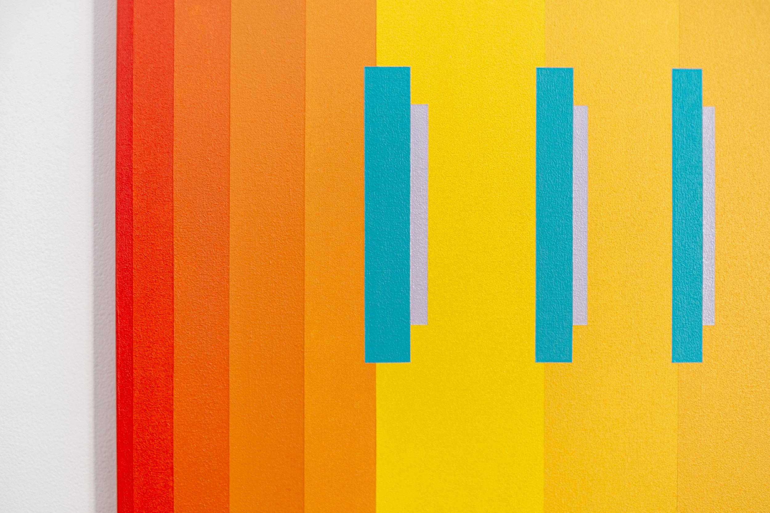 Coral nº 4 - abstracción brillante y geométrica, acrílico modernista sobre lienzo 5