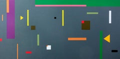 Contradance 1 - dynamic, geometric abstraction, modernist acrylic on canvas