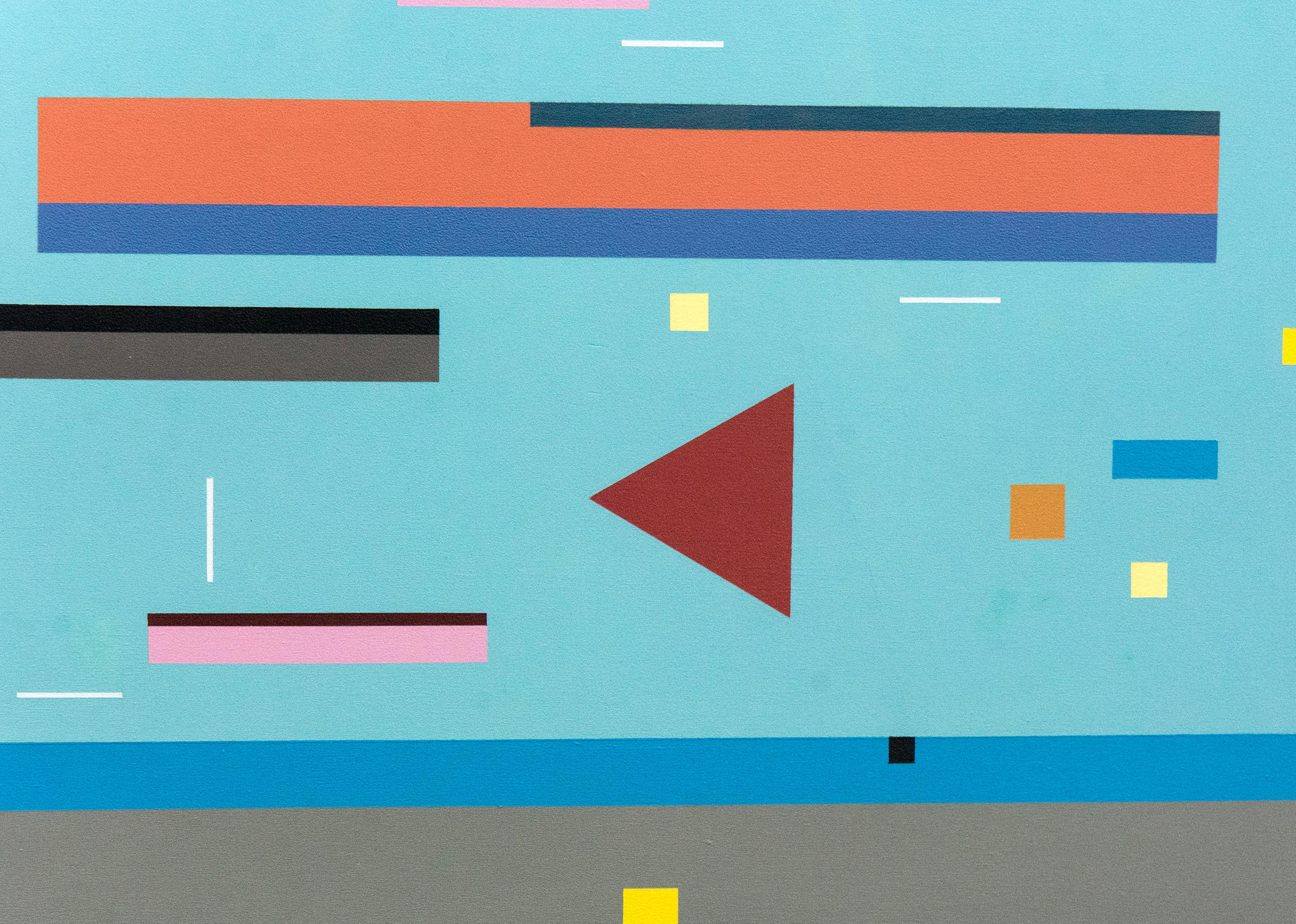 Contredance 10A - bright, geometric abstraction, modernist acrylic on panel - Contemporary Painting by Burton Kramer