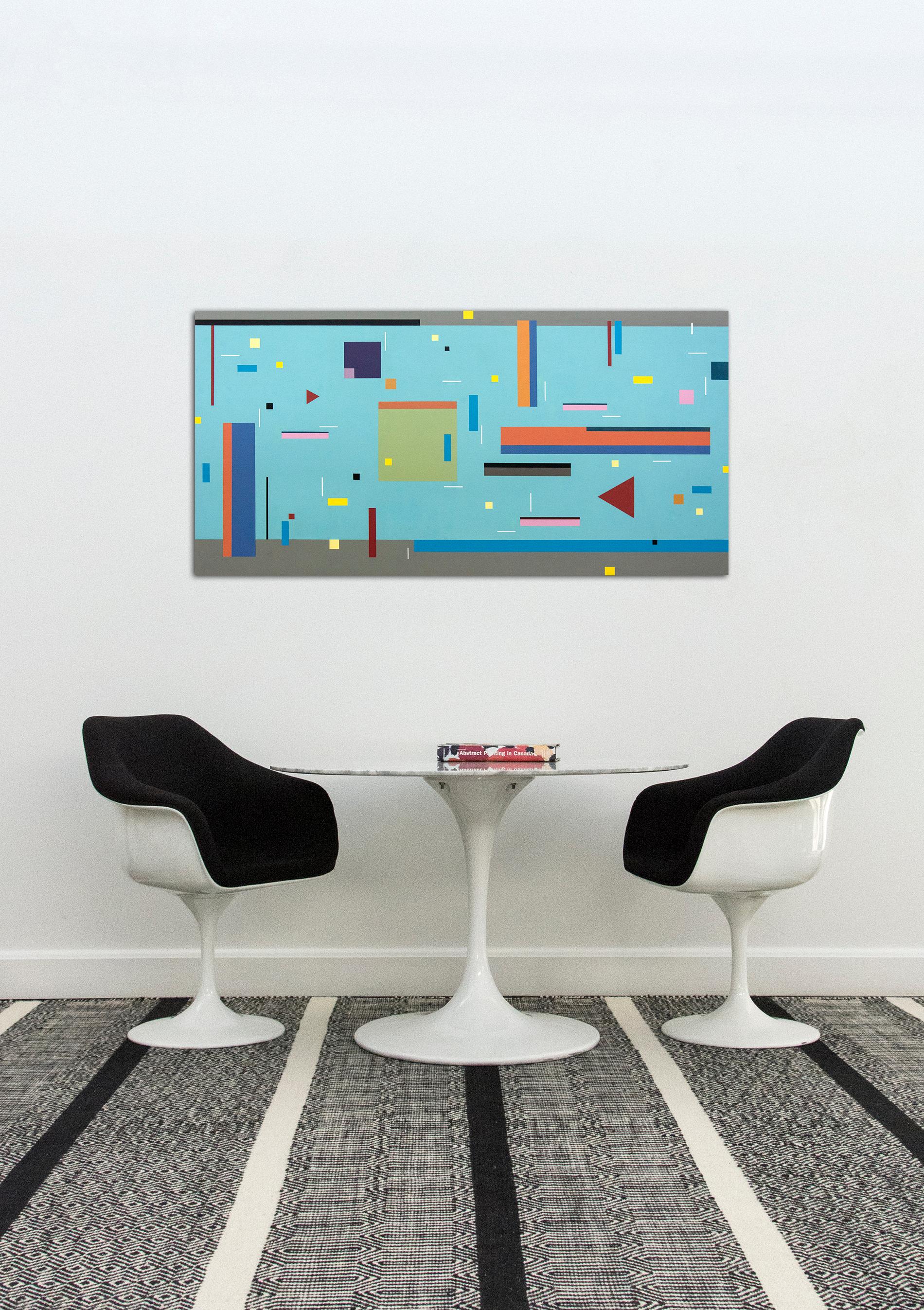 Contredance 10A - bright, geometric abstraction, modernist acrylic on panel For Sale 1