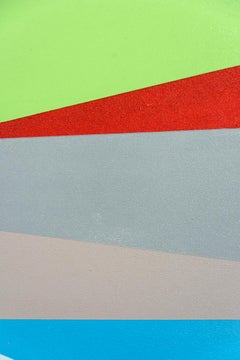 Crescendo 1 - bright, colorful geometric abstract, contemporary acrylic on panel