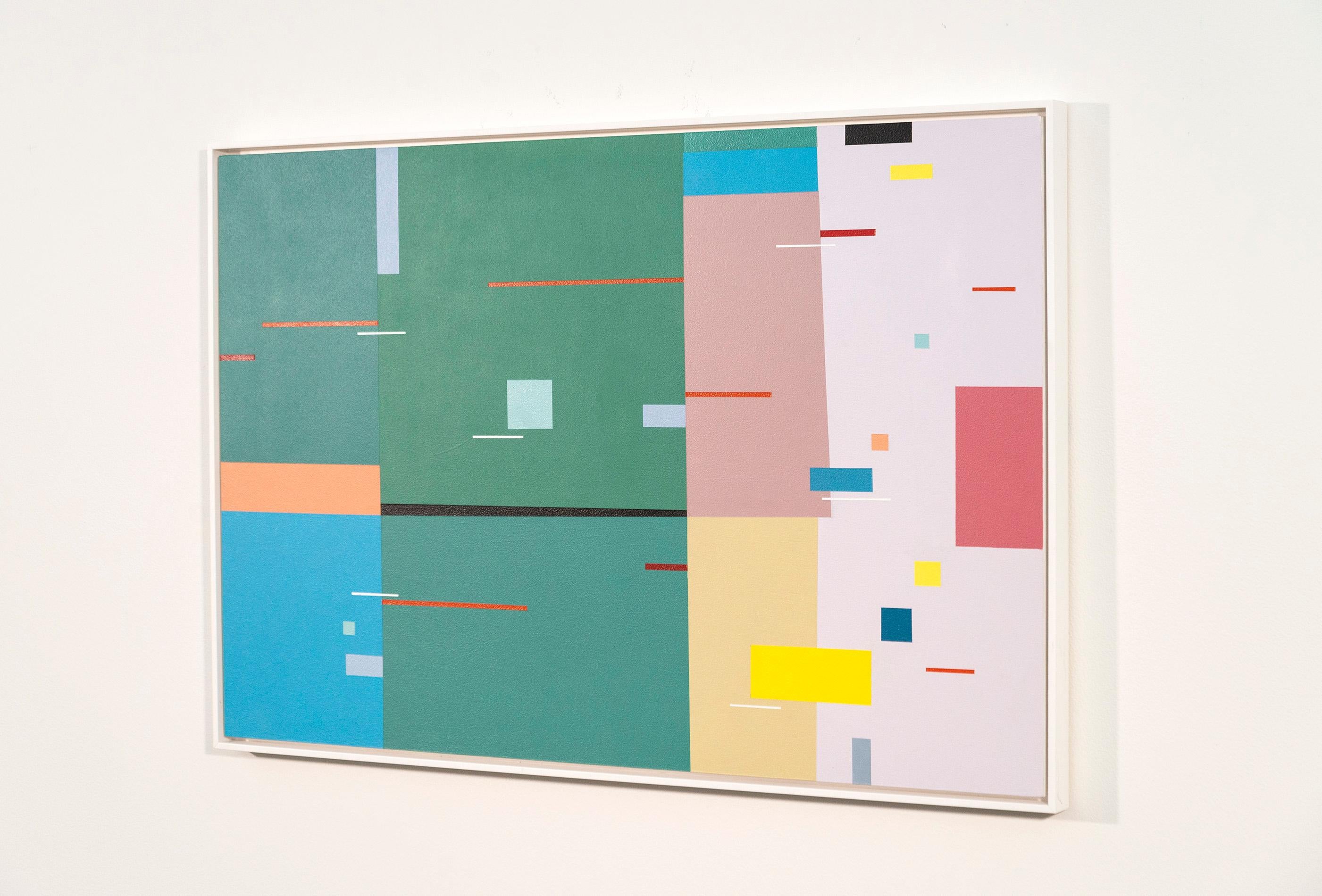 Divertimento #2 - contemporary, geometric abstract, acrylic on panel - Abstract Painting by Burton Kramer