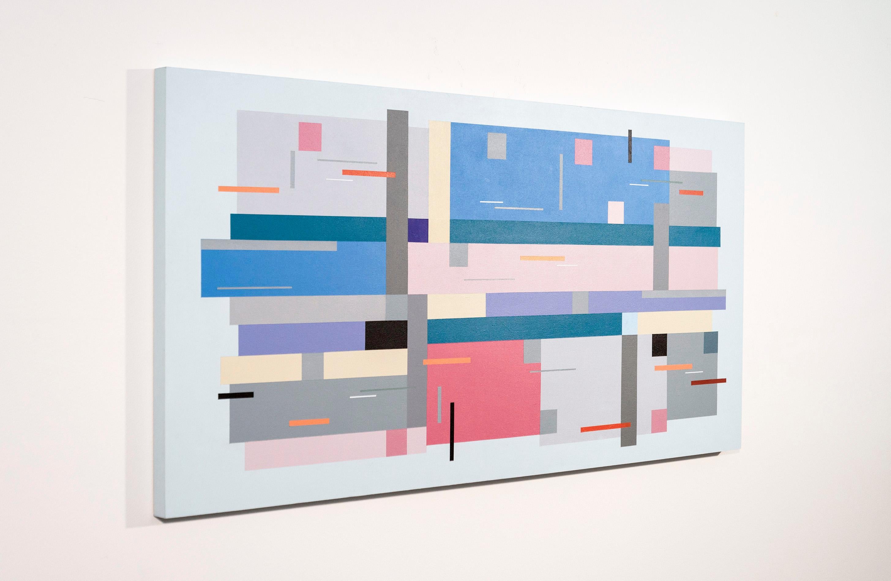 Divertimento 2023 - contemporaneo, astratto geometrico, acrilico su pannello - Painting Astratto di Burton Kramer