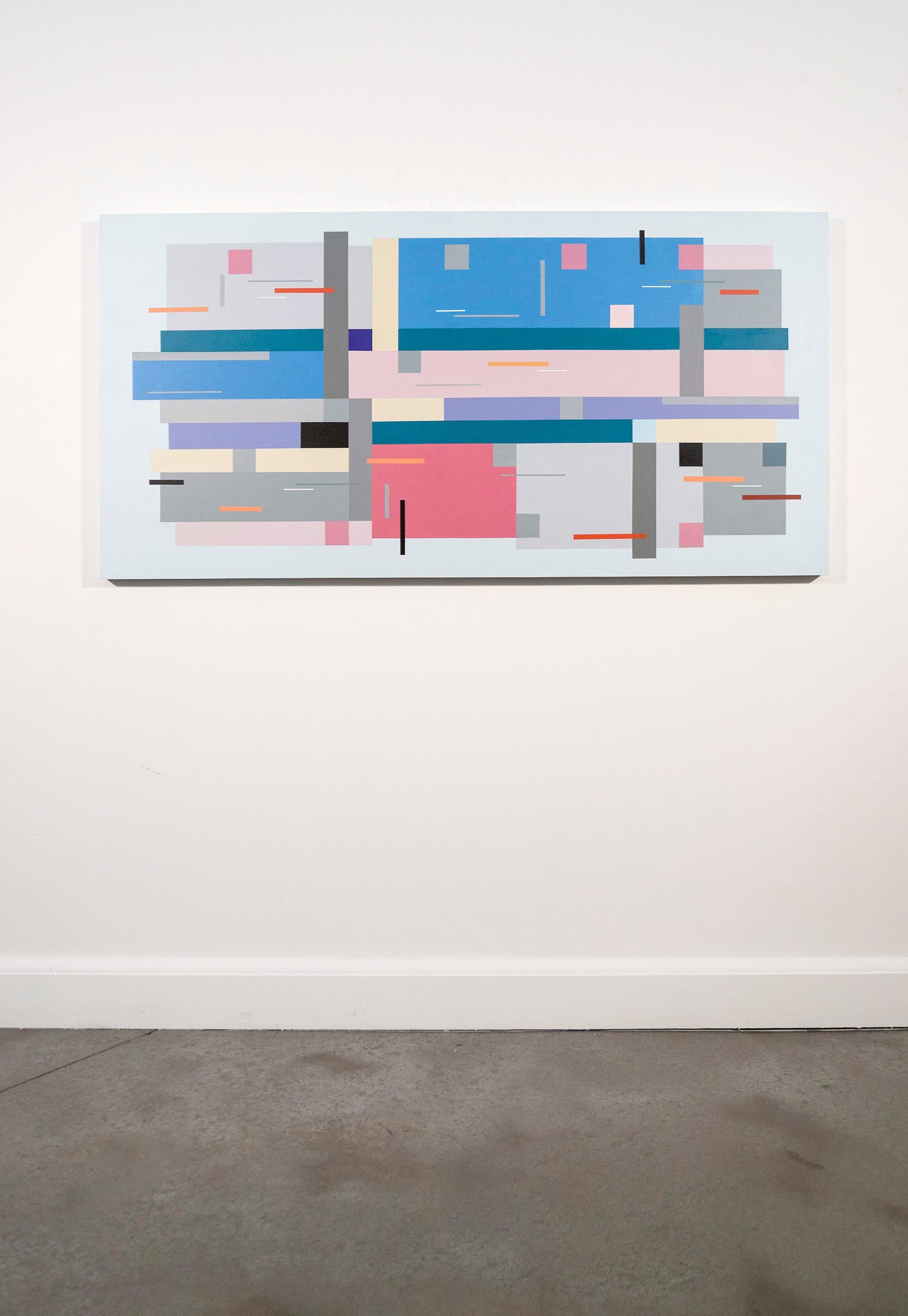 Divertimento 2023 - contemporaneo, astratto geometrico, acrilico su pannello - Abstract Painting Grigio di Burton Kramer
