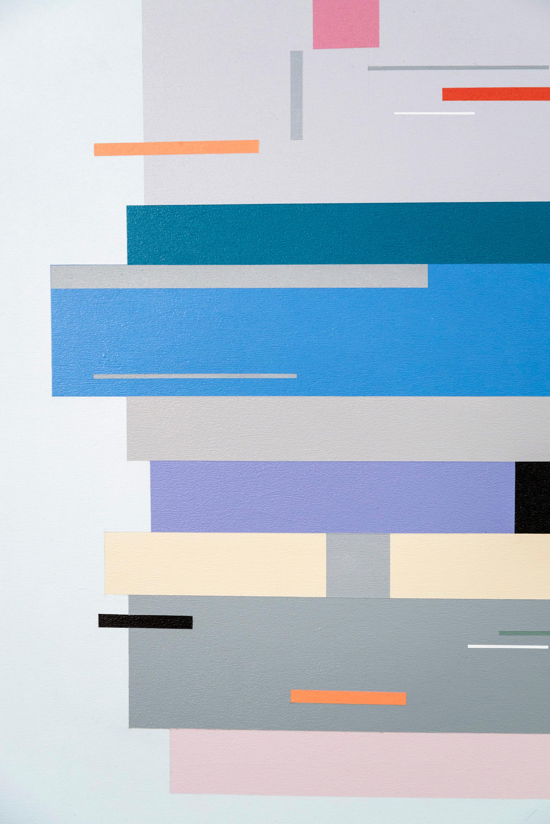 Questo impressionante dipinto grafico di grandi dimensioni è opera del canadese Burton Kramer. Rinomato a livello internazionale come raffinato designer grafico, Kramer porta lo stesso intuitivo senso del colore, la stessa precisione delle forme e