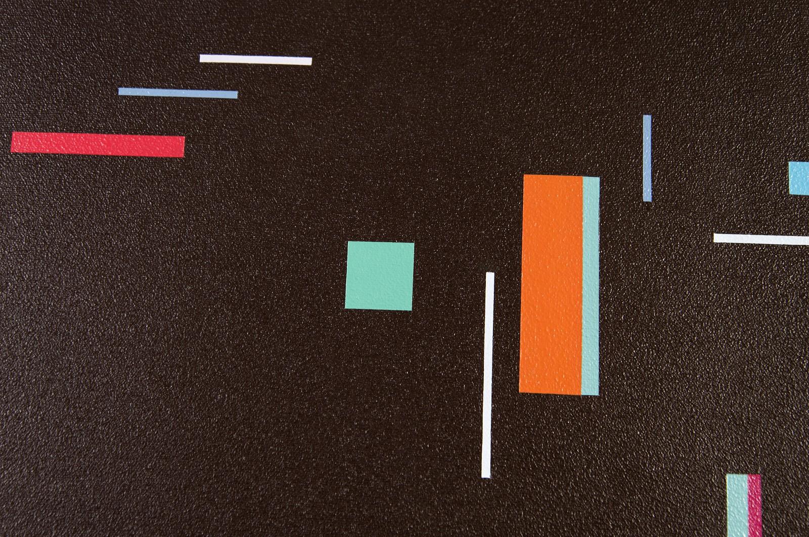 Epiphany 6 - abstraction géométrique audacieuse et colorée, moderniste, acrylique sur toile - Noir Abstract Painting par Burton Kramer
