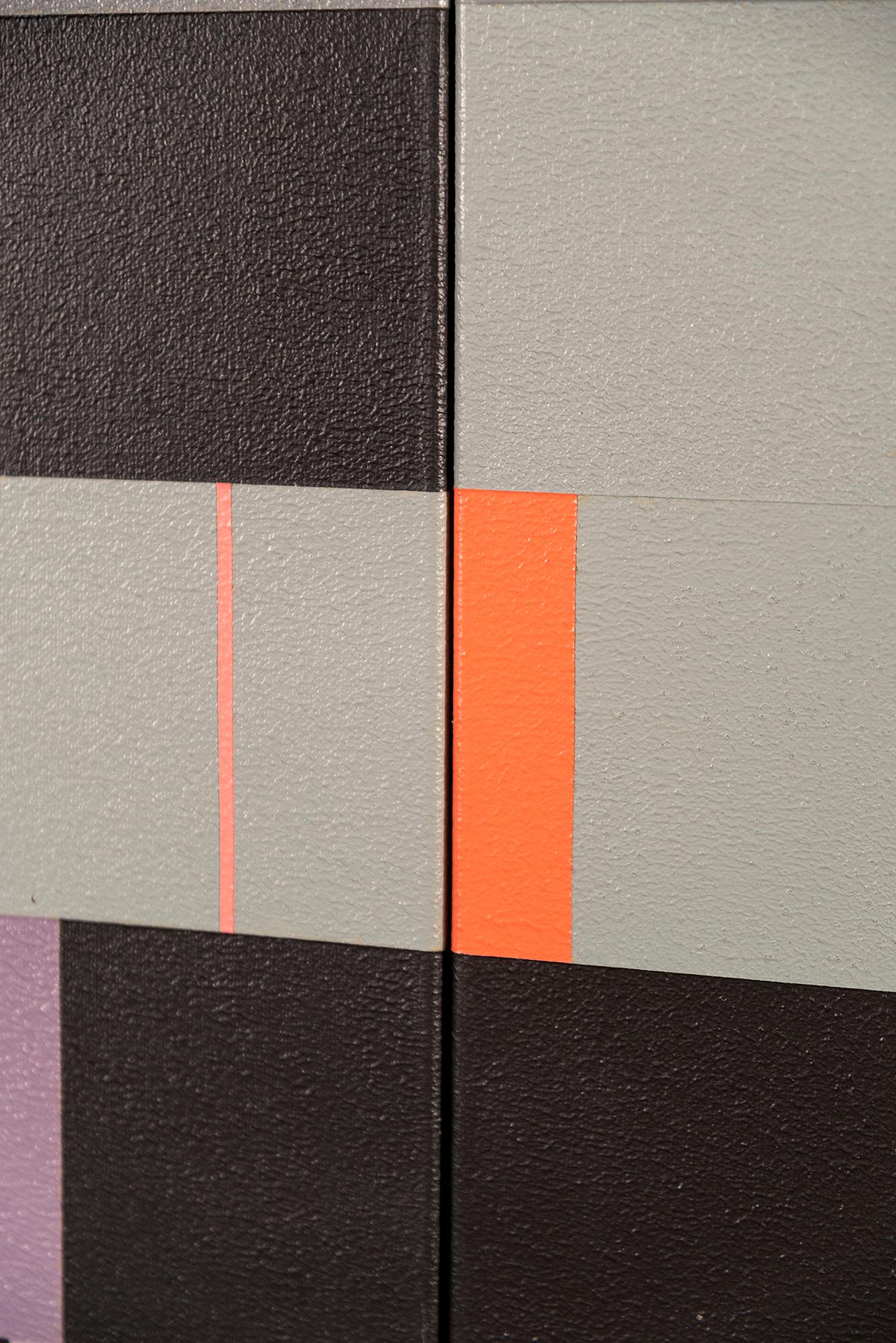 Facciata #1 - modernista, contemporanea, astrazione geometrica, acrilico su tela in vendita 6