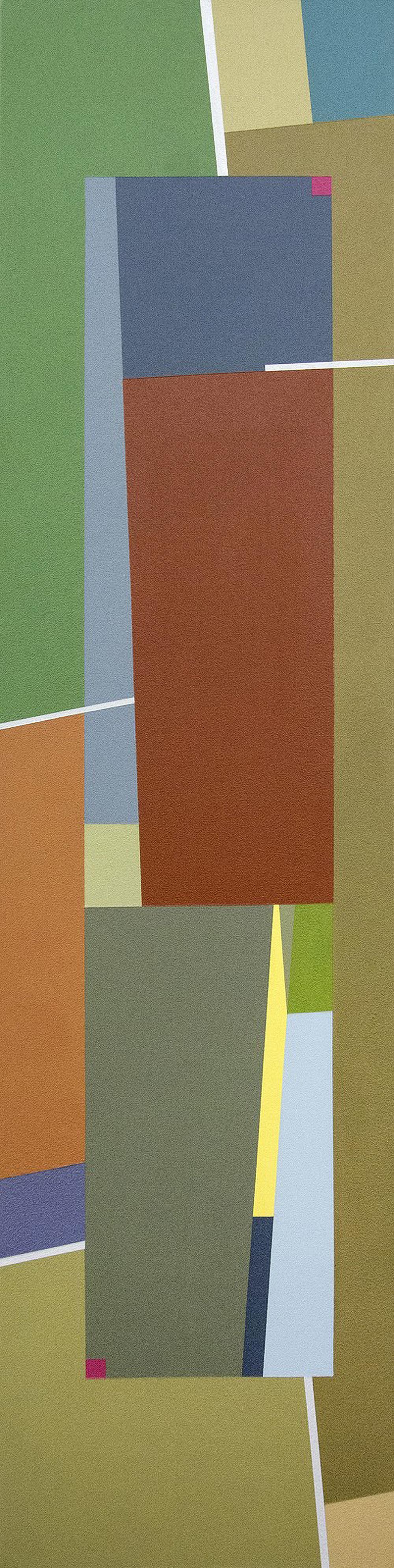 From On High - colourful, geometric abstraction, modernist, acrylic on canvas - Painting by Burton Kramer