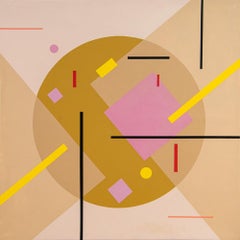 In the Cosmos - colourful, modernist, geometric abstraction, acrylic on panel