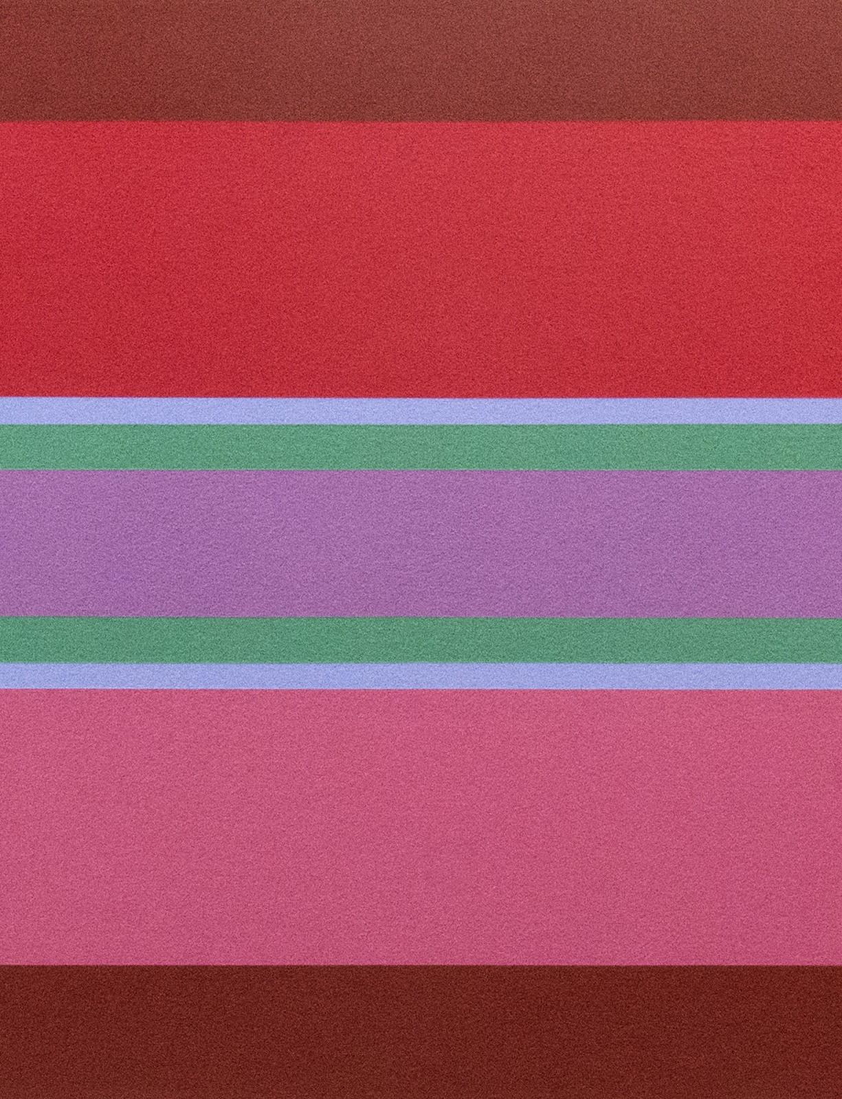 Oasis 4/4 - abstraction géométrique vibrante et colorée, moderniste, acrylique sur toile - Rouge Abstract Painting par Burton Kramer