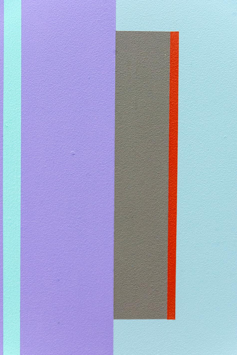 Purple Rose Song - colorato, astrazione geometrica, modernista, acrilico su pannello - Painting Contemporaneo di Burton Kramer