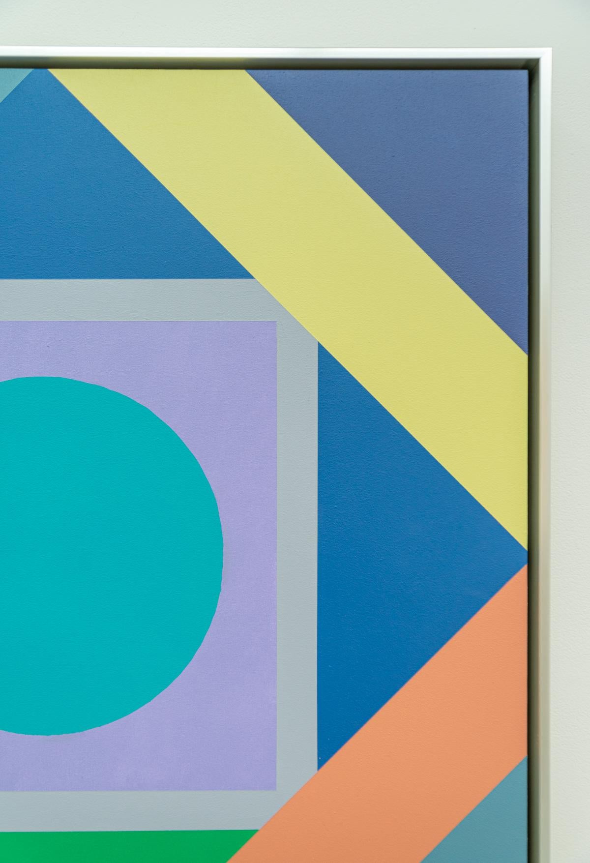 Radiant n°4 - abstraction géométrique, moderniste et colorée, acrylique sur panneau en vente 1