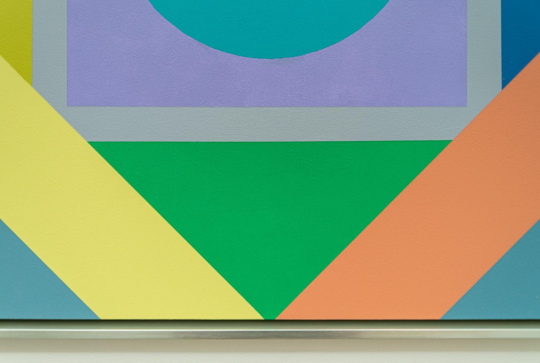 Radiant n°4 - abstraction géométrique, moderniste et colorée, acrylique sur panneau en vente 3