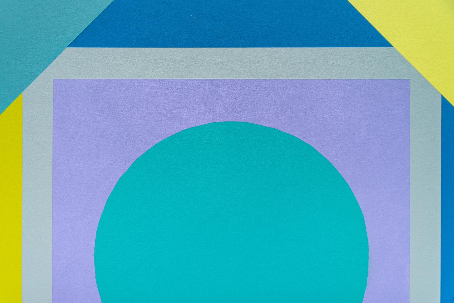 Radiant n°4 - abstraction géométrique, moderniste et colorée, acrylique sur panneau en vente 4
