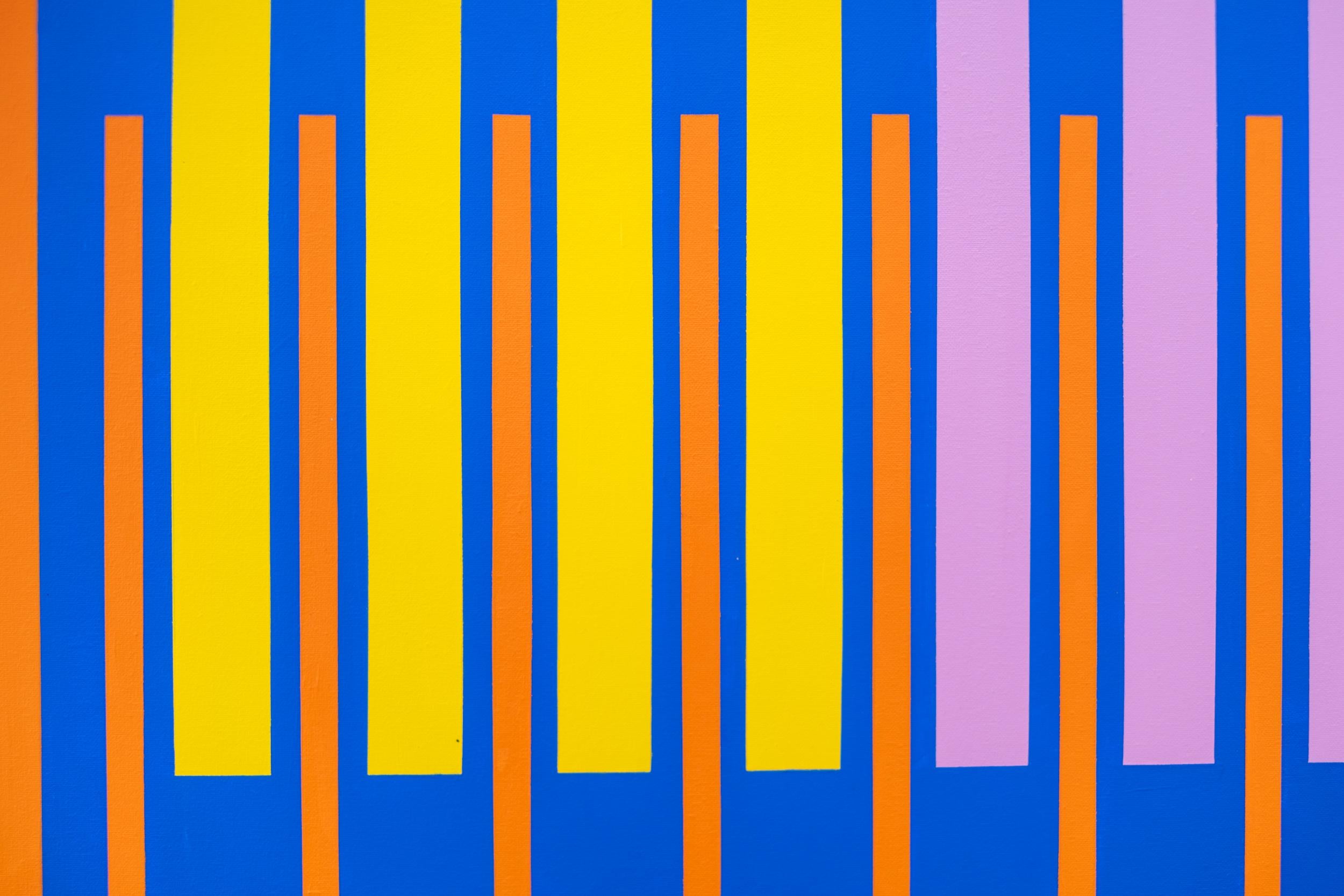 Radiant - contemporaneo, astrazione geometrica, modernista, acrilico su tela in vendita 5