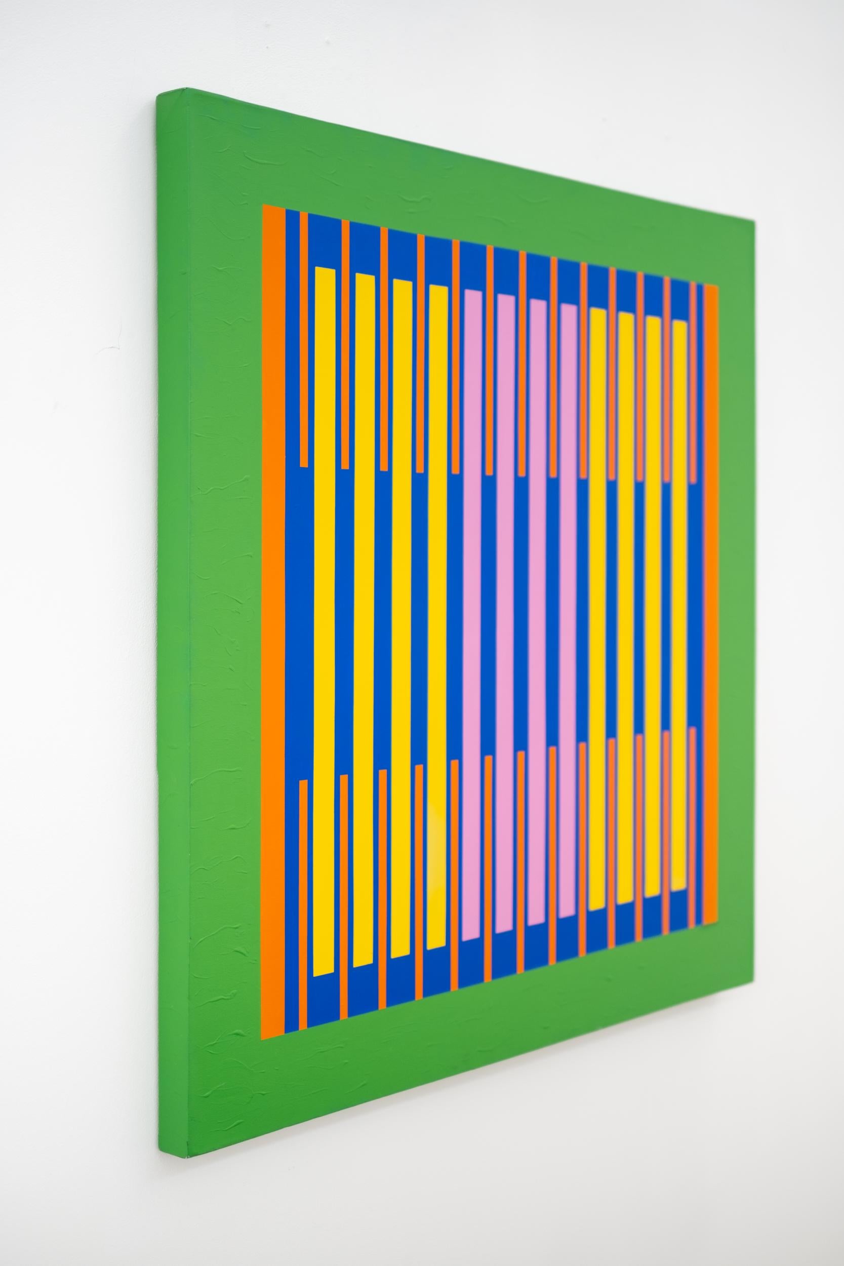 Radiant - contemporaneo, astrazione geometrica, modernista, acrilico su tela - Painting Contemporaneo di Burton Kramer