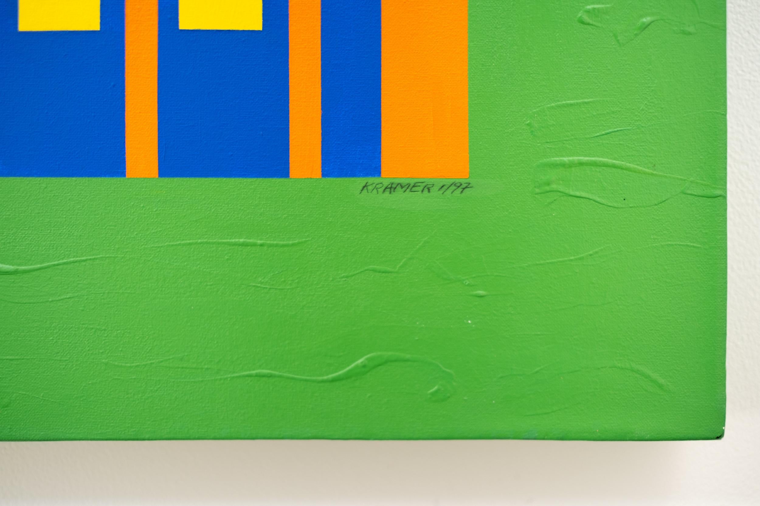 Radiant - contemporaneo, astrazione geometrica, modernista, acrilico su tela in vendita 1