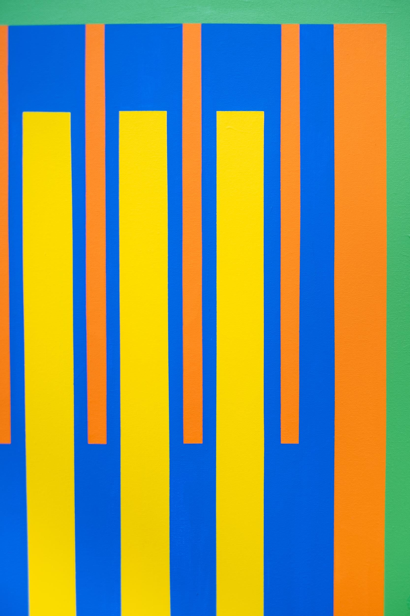 Radiant - contemporaneo, astrazione geometrica, modernista, acrilico su tela in vendita 2