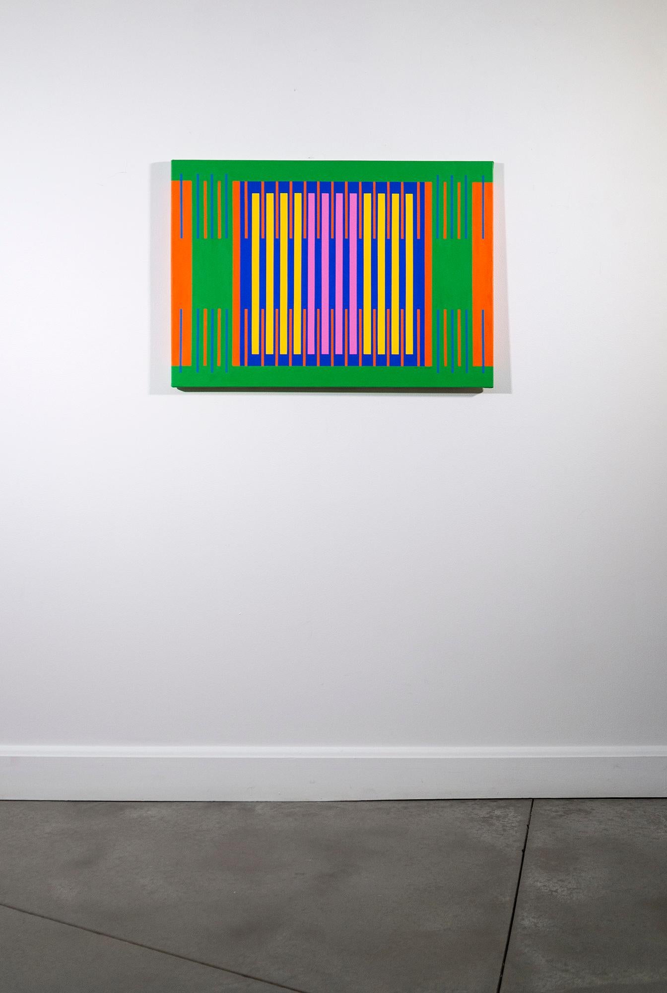Dieses moderne geometrische Gemälde von Burton Kramer wurde von der Musik inspiriert.

Burton Kramer, der als Pionier des kanadischen Grafikdesigns gilt und dessen Arbeiten weltweit Anerkennung gefunden haben, ist ein ebensolcher Meister seiner