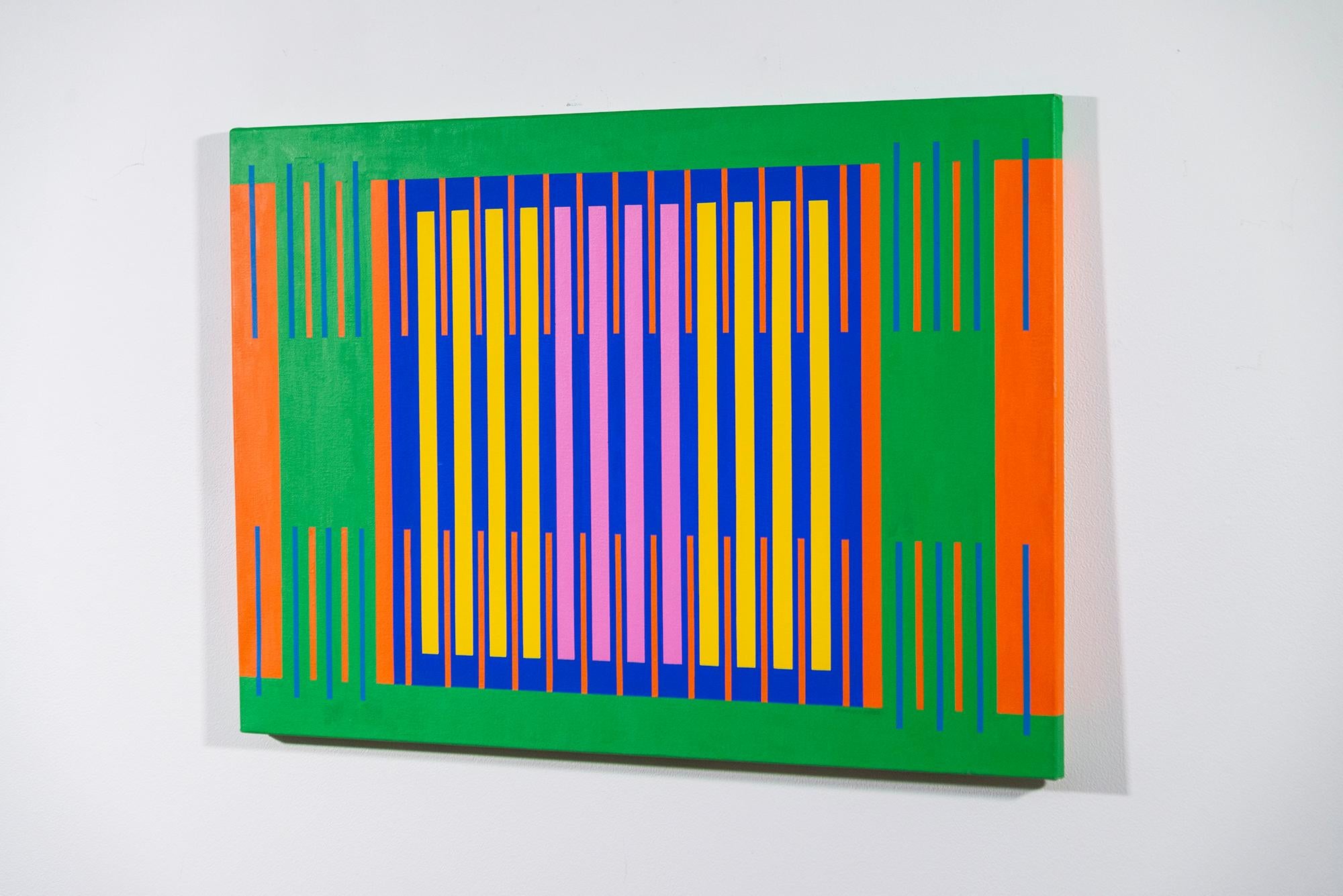 Strahlend  - Contemporary, Modern, Geometrische Abstraktion, Acryl auf Leinwand im Angebot 1