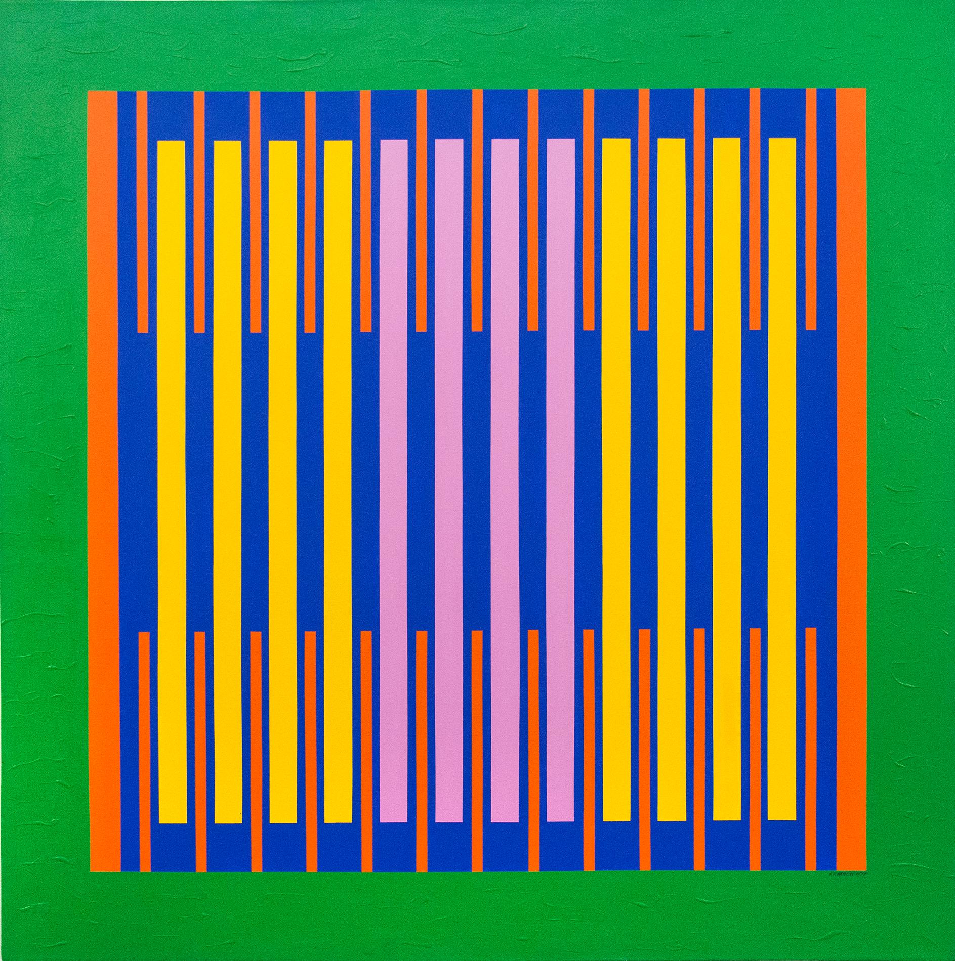 Radiant - colourful, geometric abstraction, modernist, acrylic on canvas