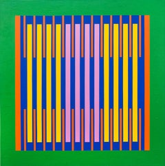 Radiant - farbenfrohe, geometrische Abstraktion, modernistische, Acryl auf Leinwand