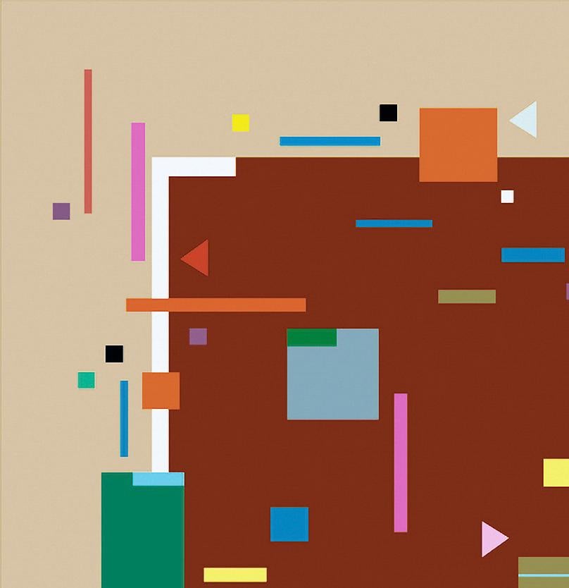 Rondo 1 - colorido atrevido, abstracción geométrica, modernista, acrílico sobre lienzo - Painting Contemporáneo de Burton Kramer