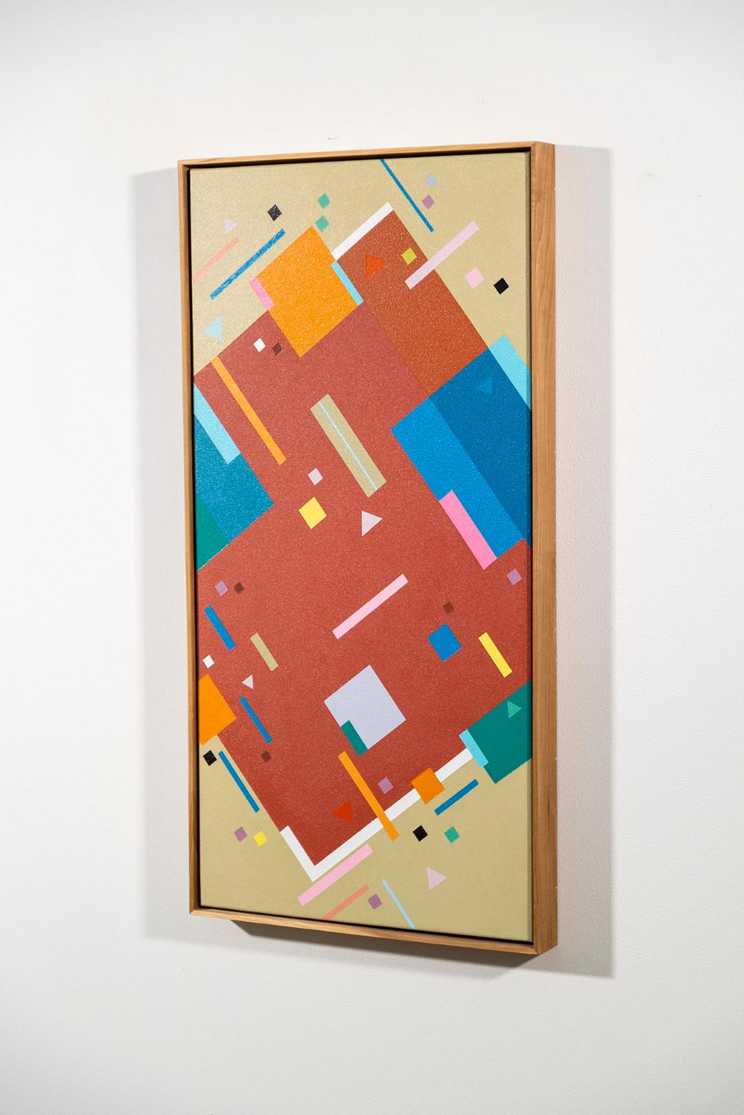 Rondò n. 3 -  modernista, contemporaneo, astrazione geometrica, acrilico su tela - Abstract Painting Arancia di Burton Kramer