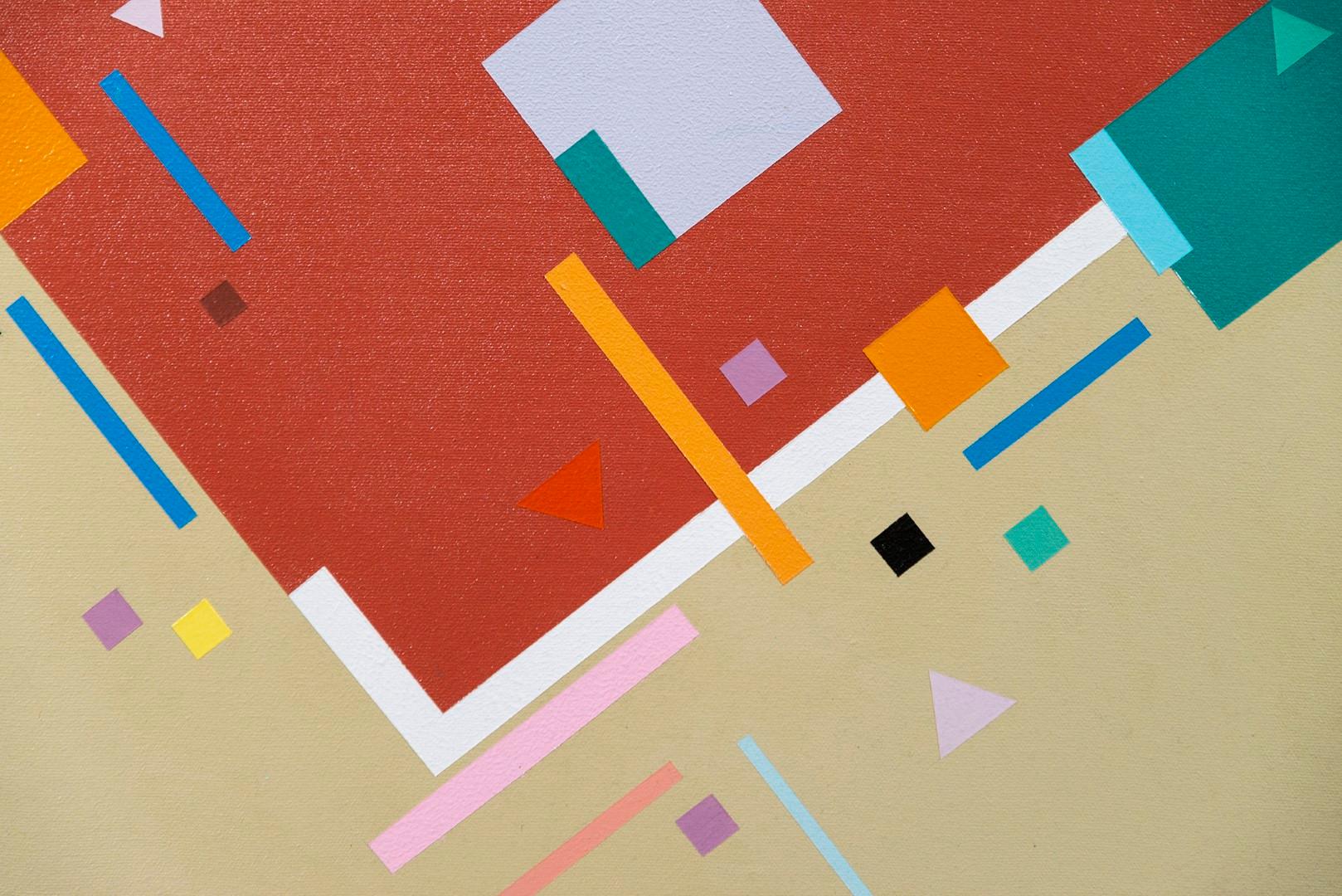 Questo quadro geometrico moderno di Burton Kramer è stato ispirato dalla musica.

Burton Kramer è considerato uno dei migliori artisti grafici e designer del Canada. Modernista, i dipinti di Kramer mostrano forme grafiche audaci e palette di colori