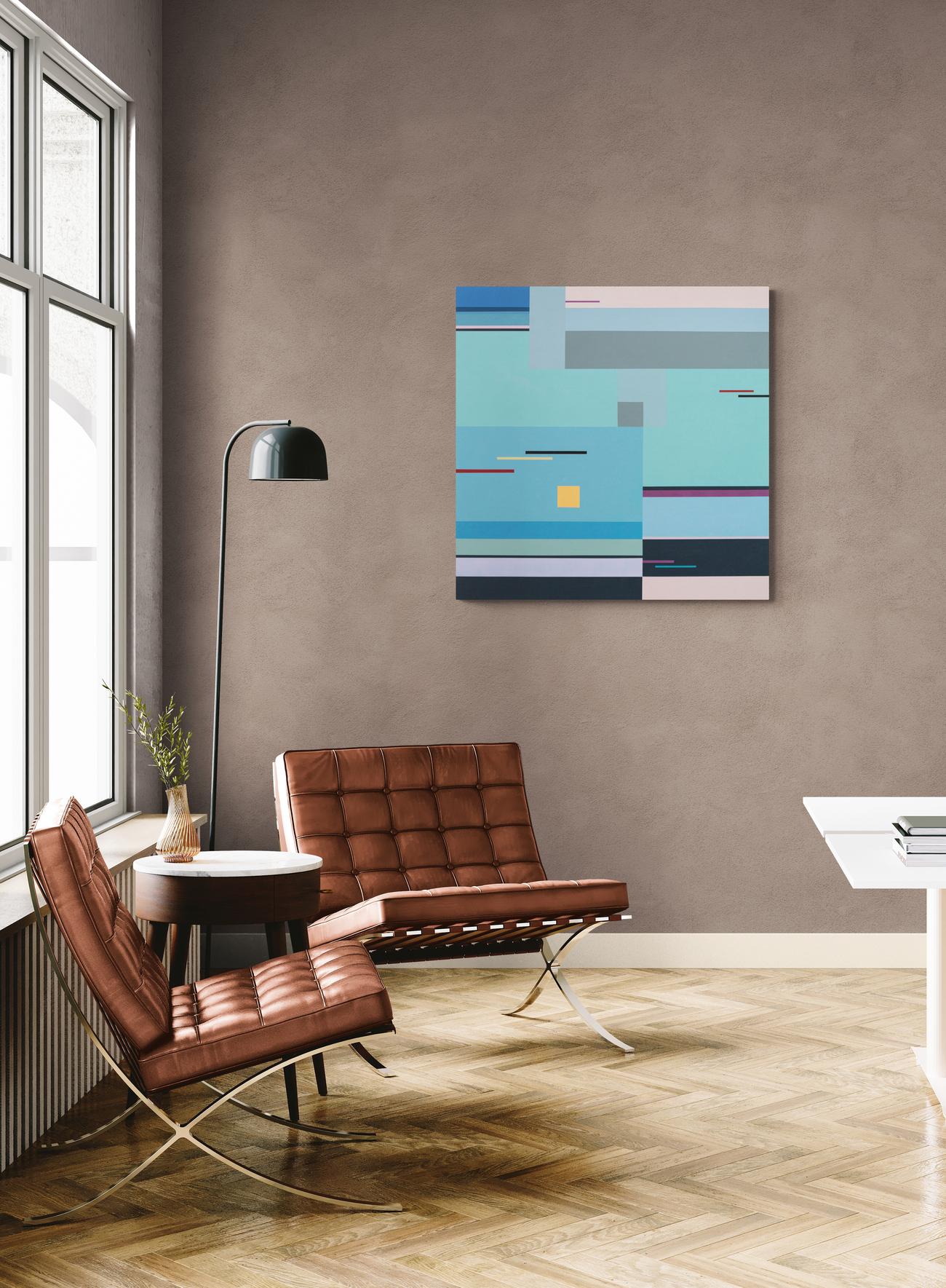Música de primavera - modernista, abstracción geométrica, acrílico sobre panel 9