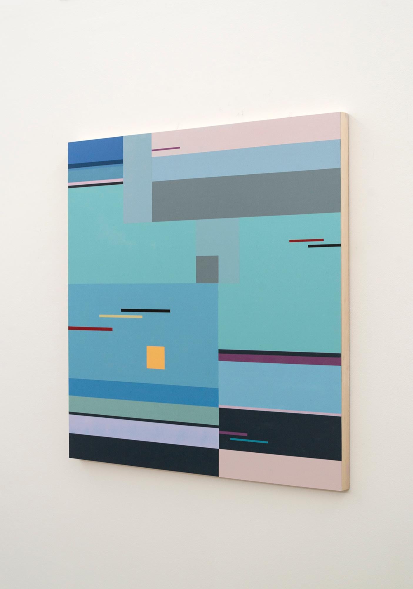 Música de primavera - modernista, abstracción geométrica, acrílico sobre panel - Painting Abstracto de Burton Kramer