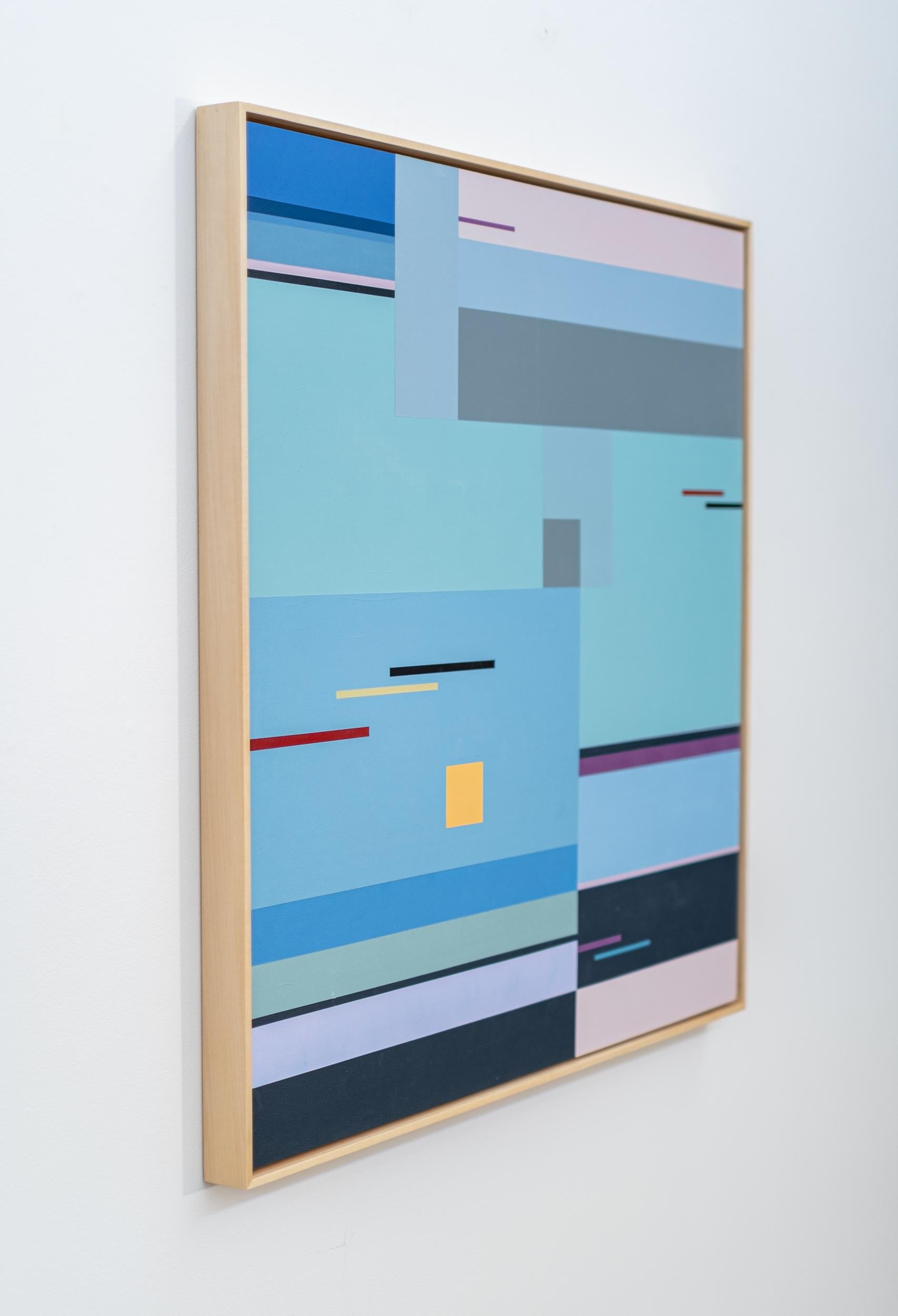 Spring Music – modernistische, geometrische Abstraktion, Acryl auf Tafel im Angebot 1