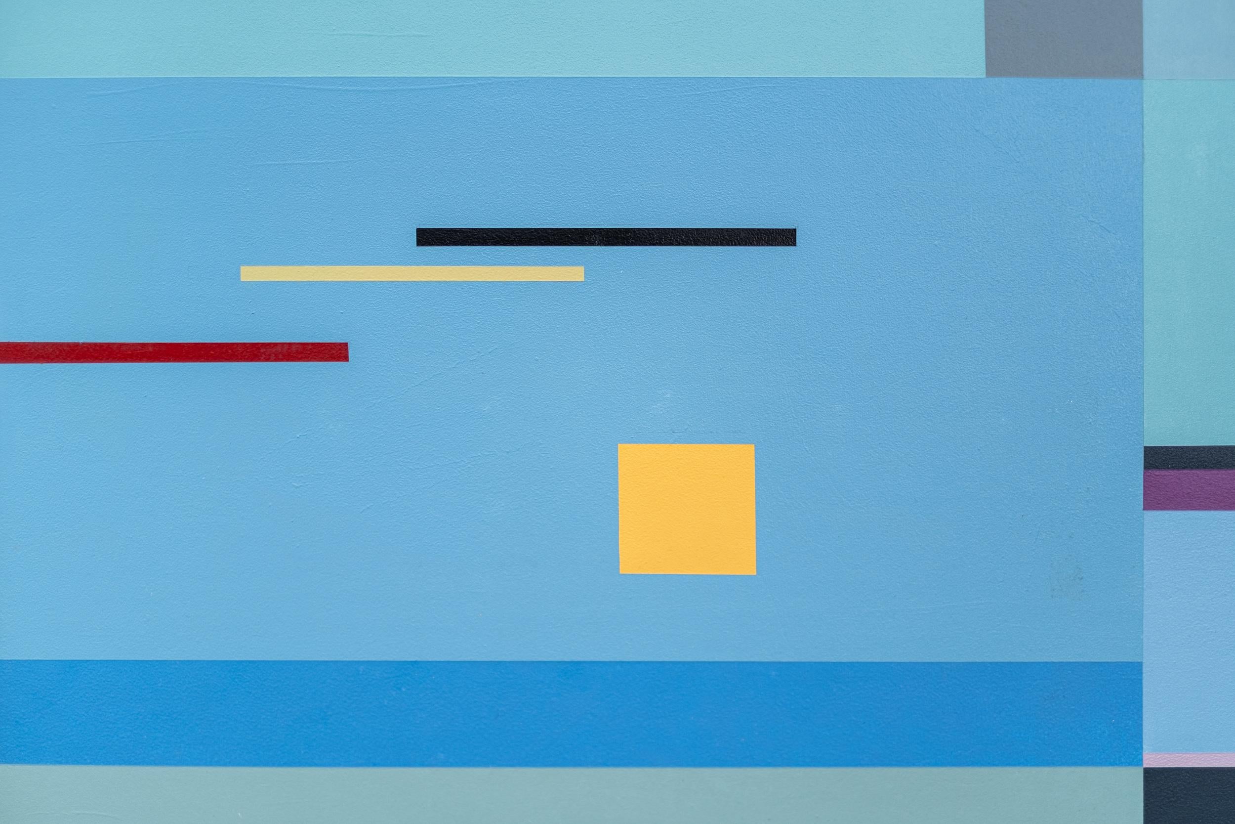 Spring Music – modernistische, geometrische Abstraktion, Acryl auf Tafel im Angebot 4