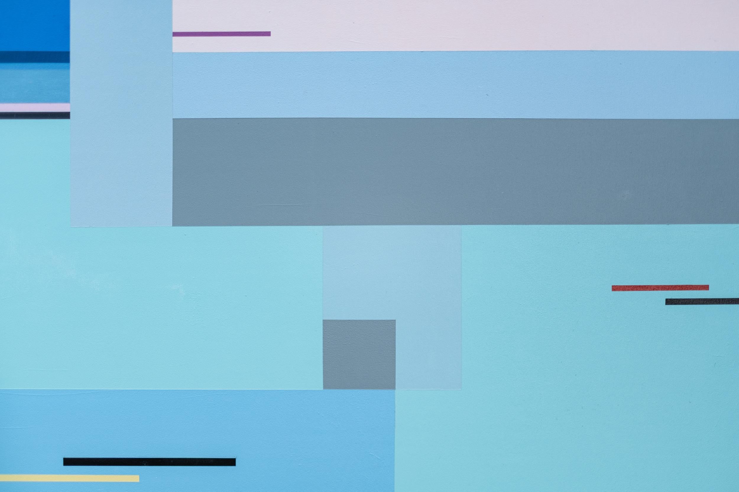 Spring Music – modernistische, geometrische Abstraktion, Acryl auf Tafel im Angebot 6