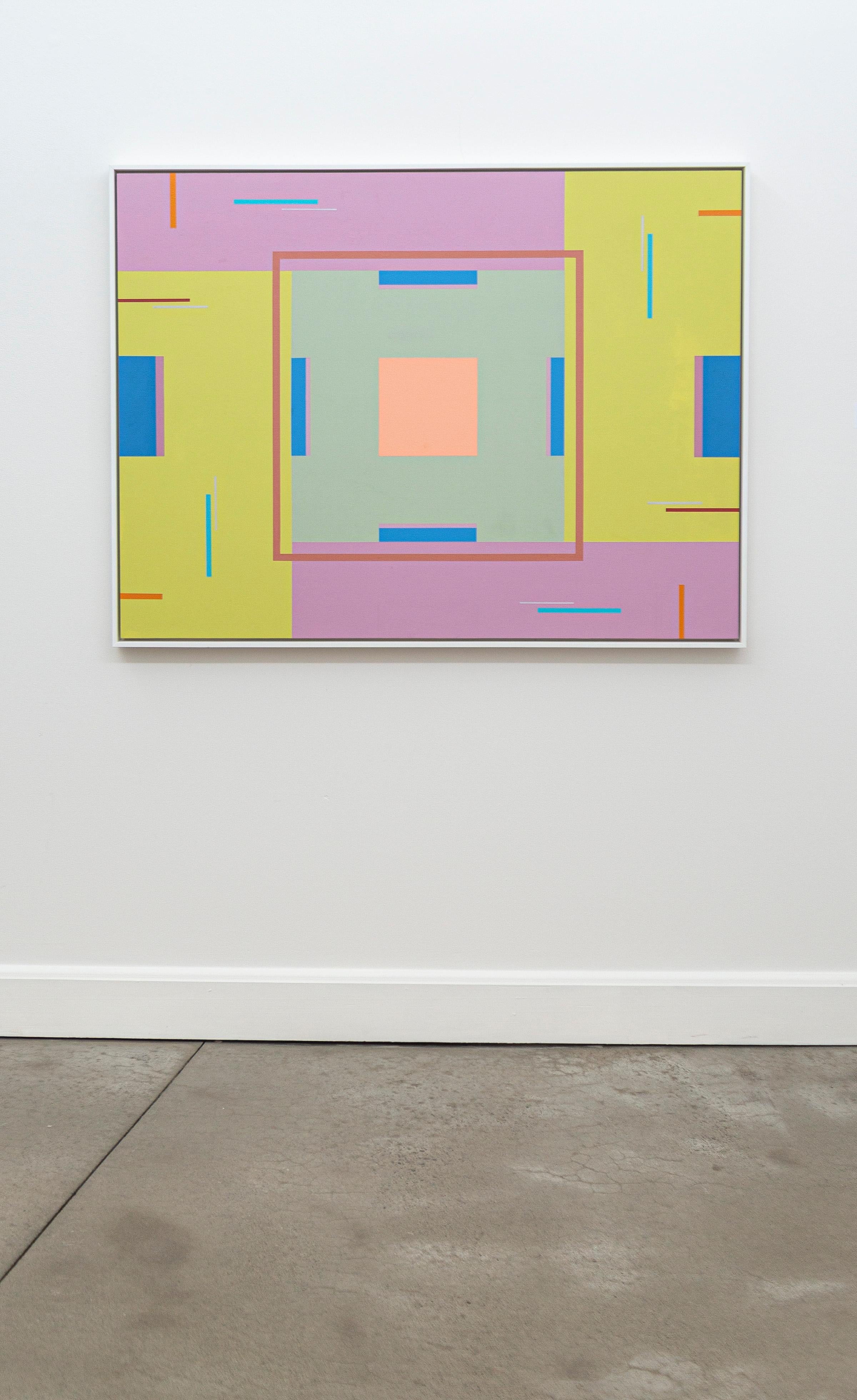 Summer Song #3 - colourful, modernist, geometric abstraction, acrylic on panel - Abstract Painting by Burton Kramer
