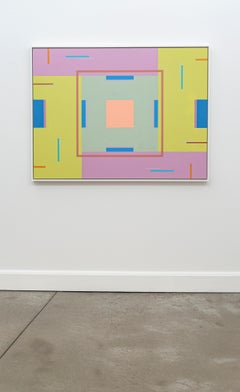 Summer Song #3 - colourful, modernist, geometric abstraction, acrylic on panel