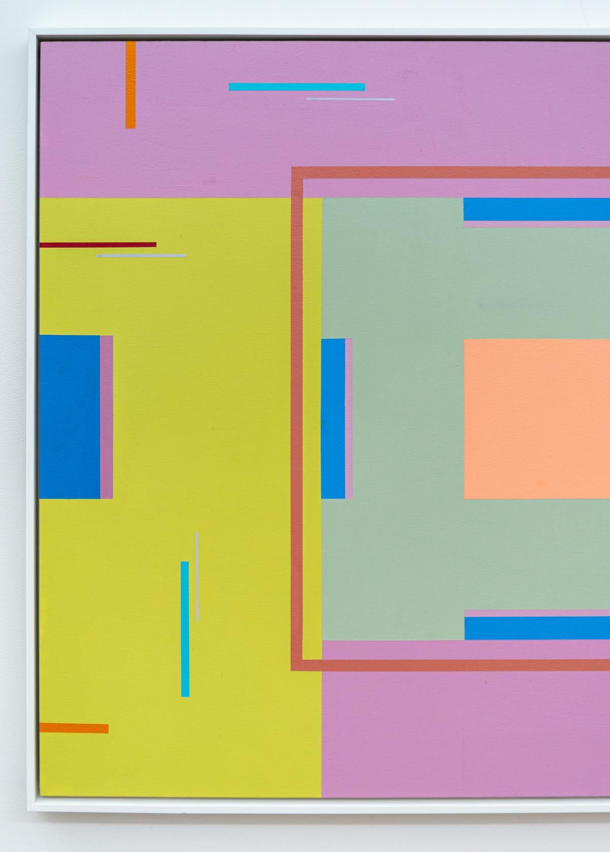 Summer Song #3 – farbenfrohe, modernistische, geometrische Abstraktion, Acryl auf Tafel im Angebot 4