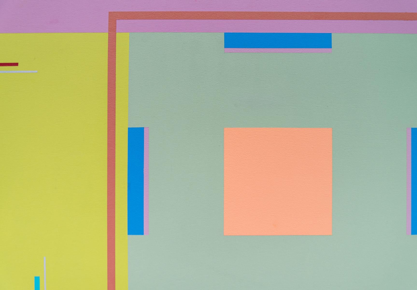 Summer Song #3 – farbenfrohe, modernistische, geometrische Abstraktion, Acryl auf Tafel im Angebot 5
