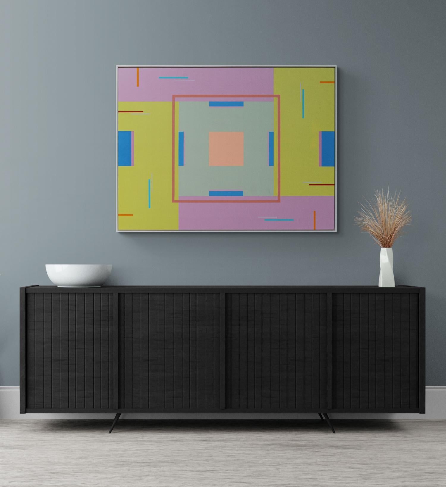 Summer Song #3 - colourful, modernist, geometric abstraction, acrylic on panel For Sale 5
