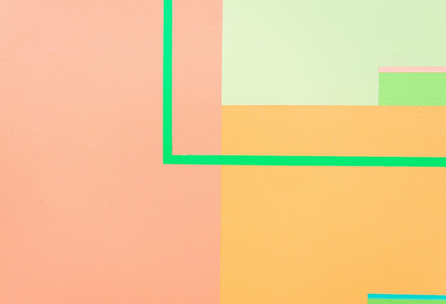 Summer Sun 3 - abstraction géométrique colorée, moderniste, acrylique sur panneau en vente 4