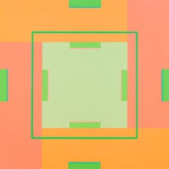 Summer Sun 3 - colourful, modernist, geometric abstraction, acrylic on panel