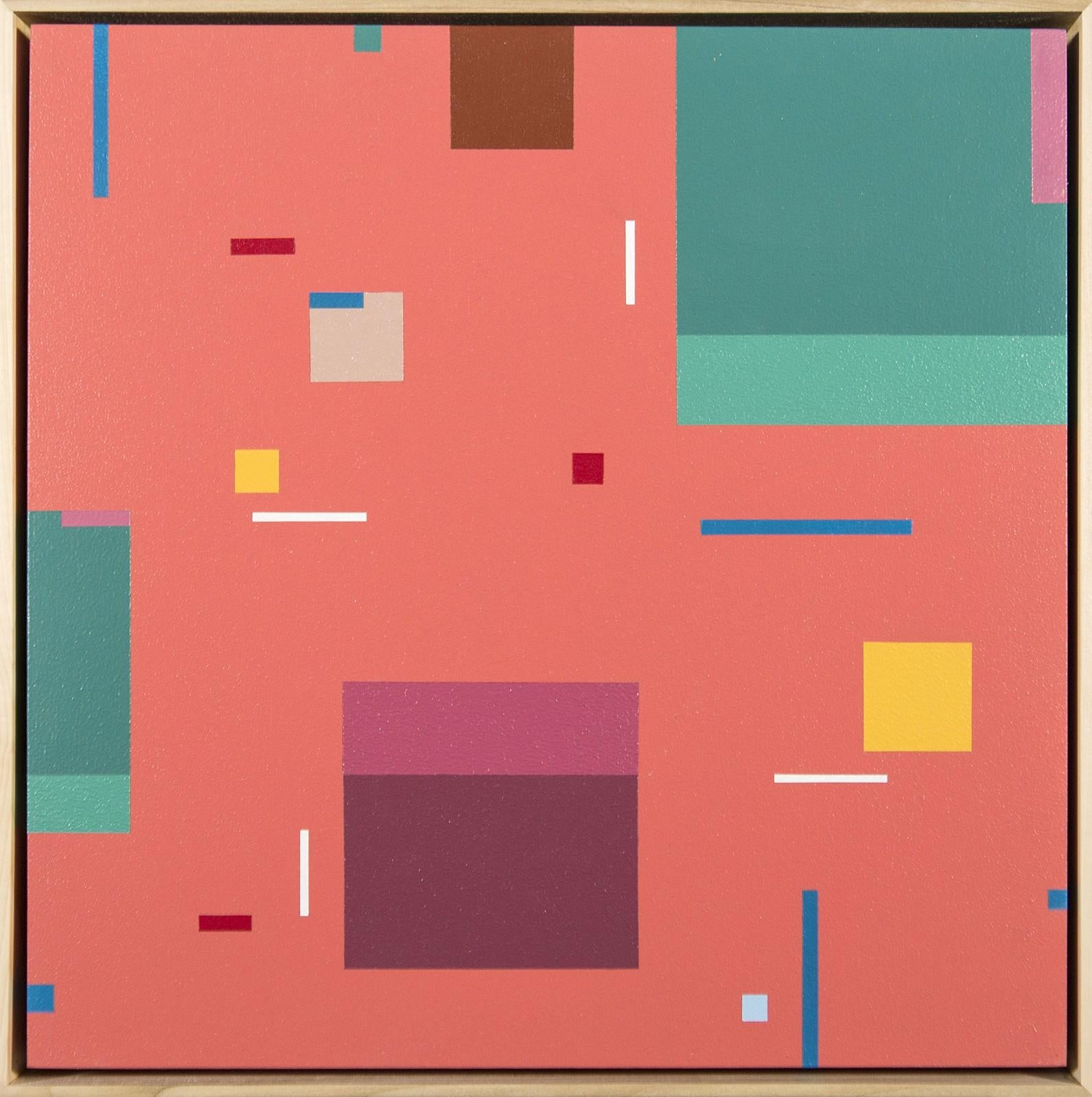 Vivace 11 - colourful, geometric abstraction, modernist, acrylic on panel - Painting by Burton Kramer