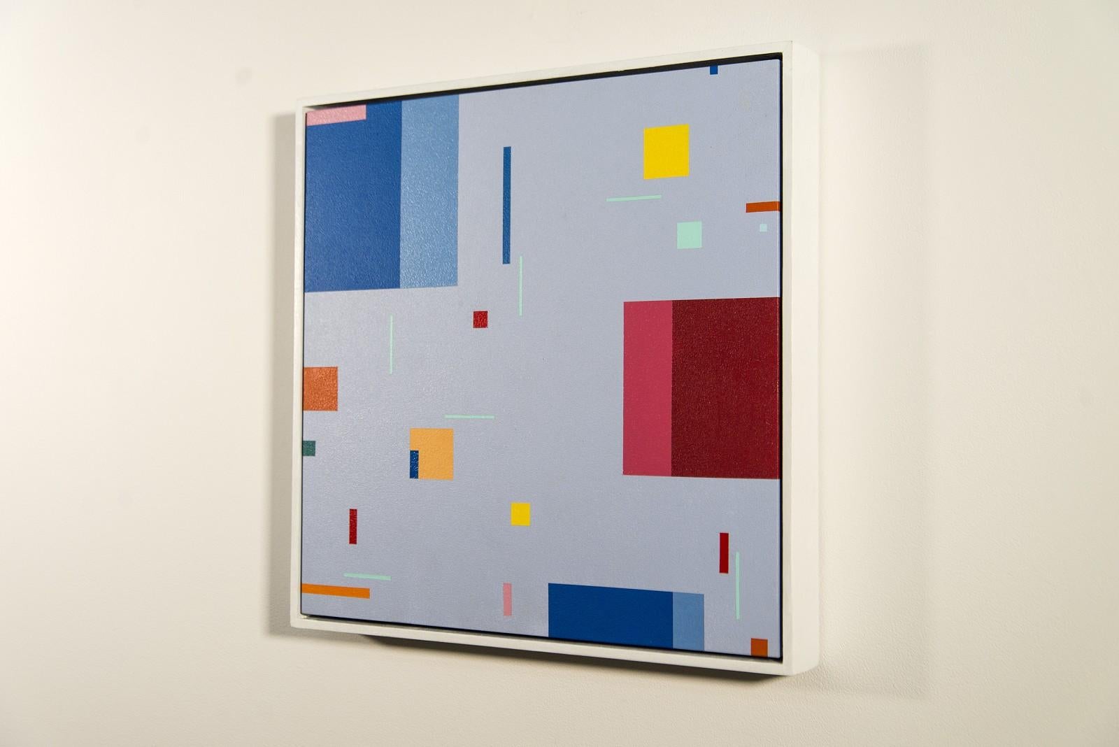 Vivace 12 - colourful, geometric abstraction, modernist, acrylic on panel - Painting by Burton Kramer