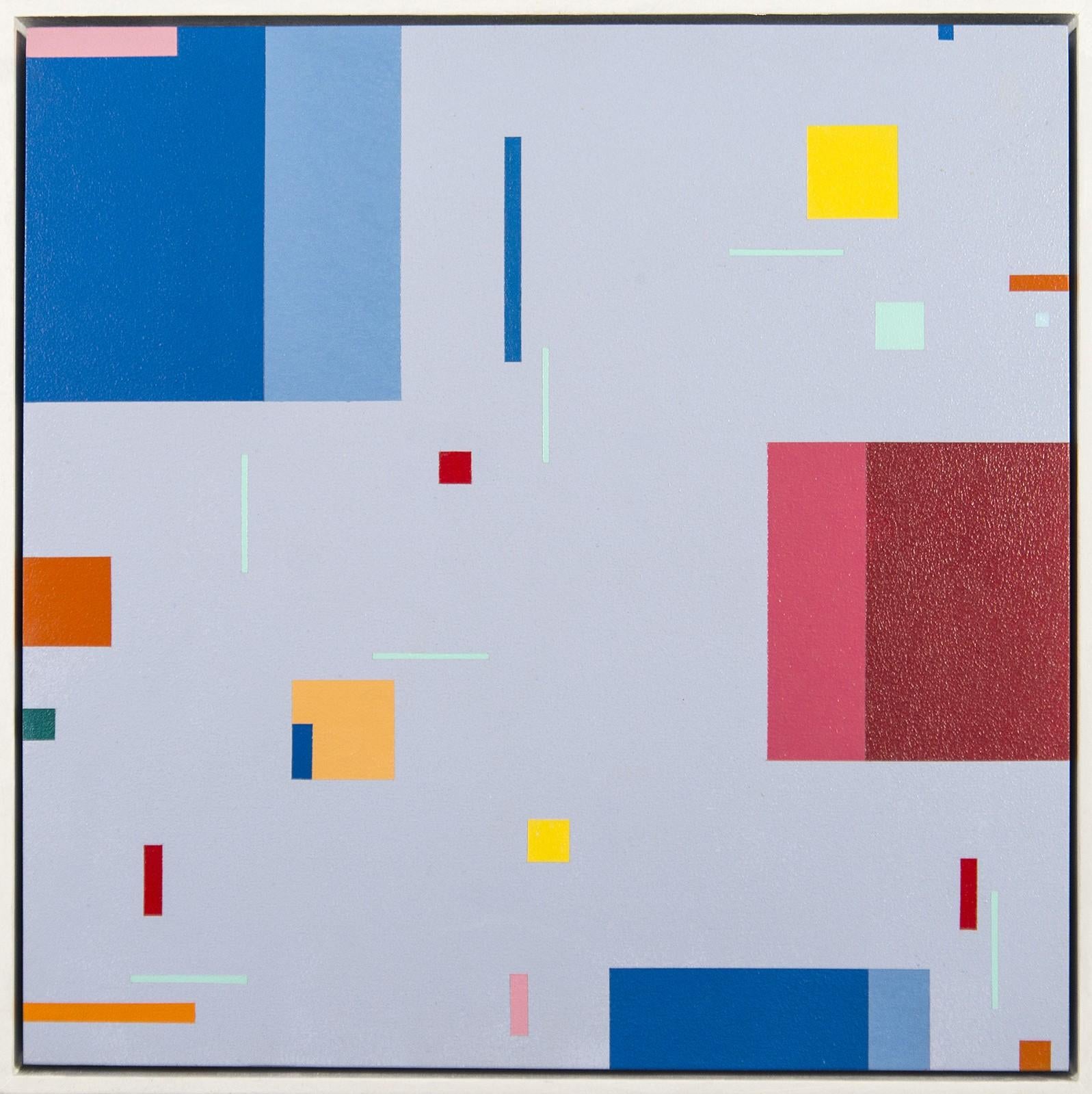 Abstract Painting di Burton Kramer - Vivace 12 - colorato, astrazione geometrica, modernista, acrilico su pannello